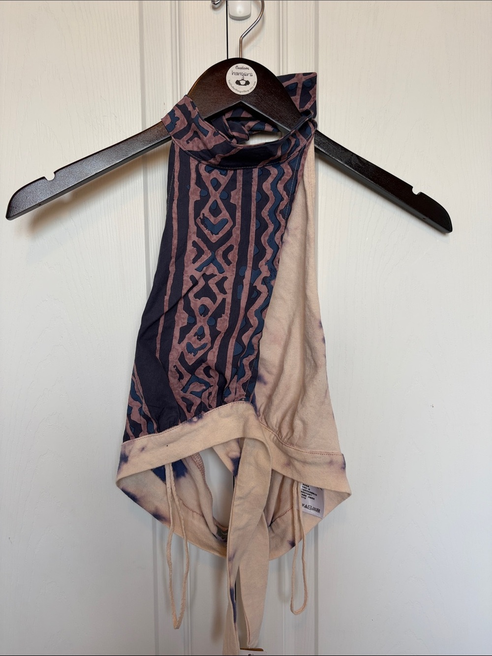 Urban Outfitters Tie-Dye Halter Top in Navy & Blush